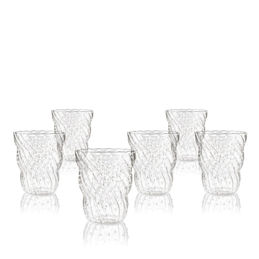 Italesse Twist Pua tumbler wit, set van 6 mondgeblazen waterglazen