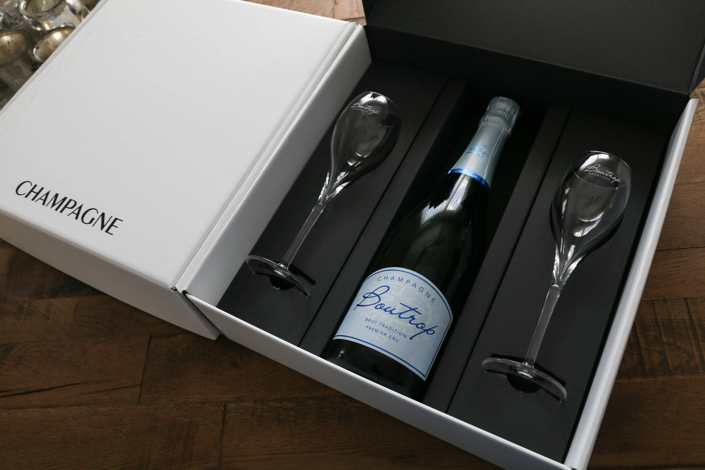 Champagne geschenk met glazen