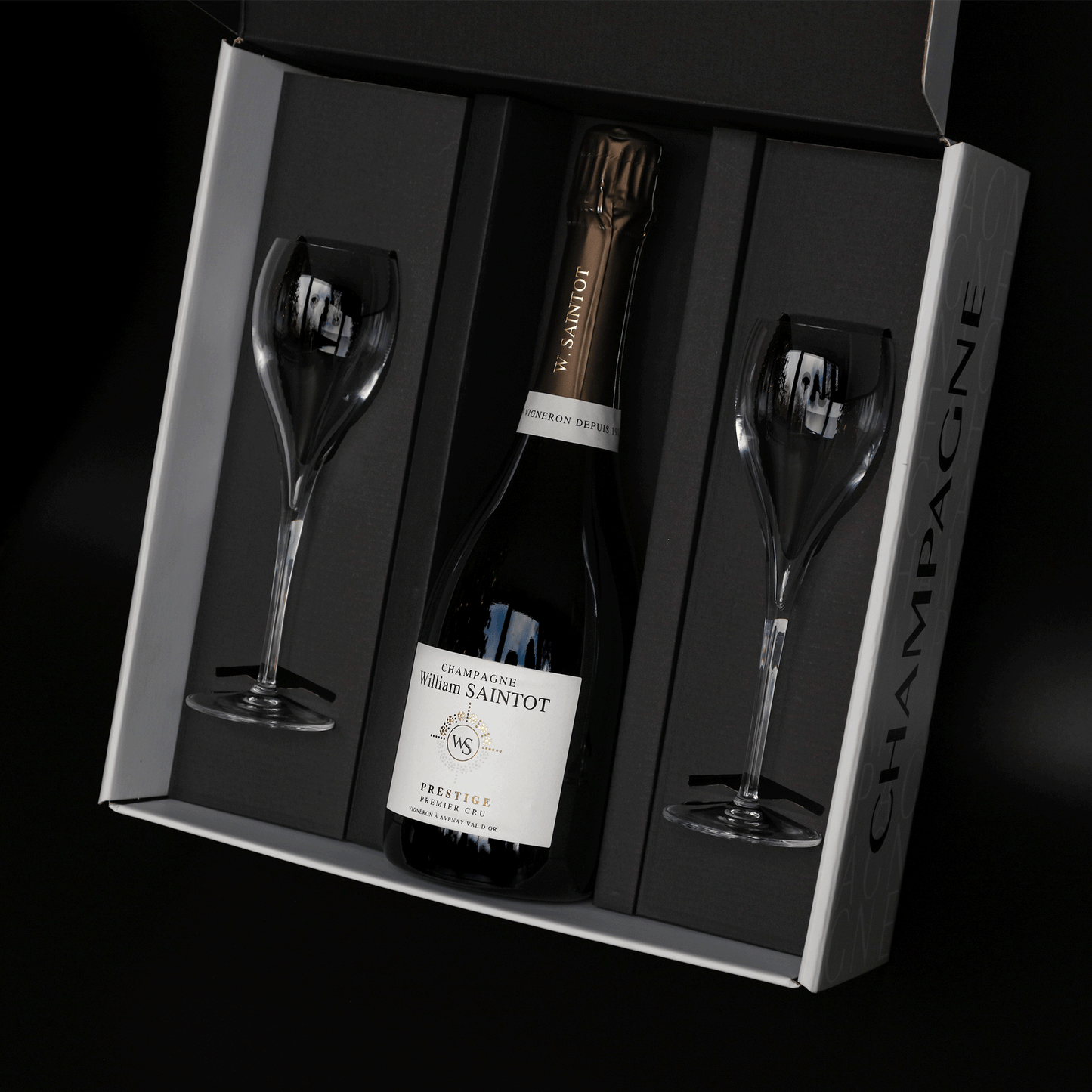 Geschenk Champagne met glazen