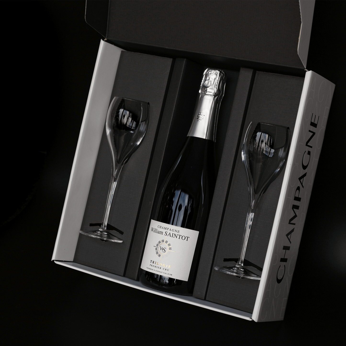 Champagne cadeau met glazen