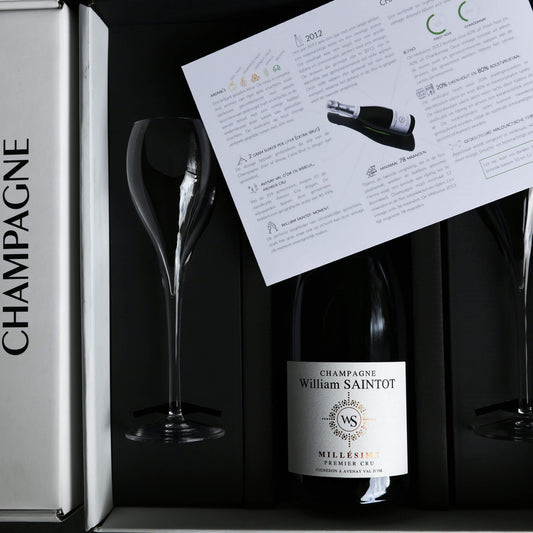 Champagne cadeau fles met champagneglazen