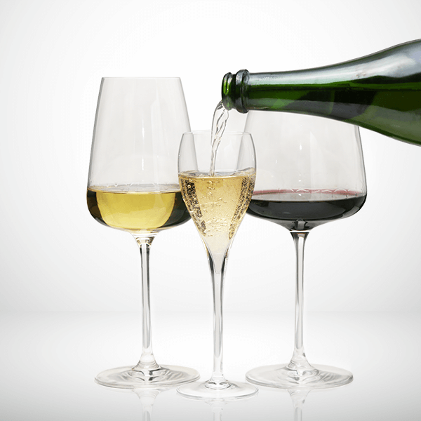 Champagne glazen, wijnglazen, stoppers, afsluiters, champagnestoppers