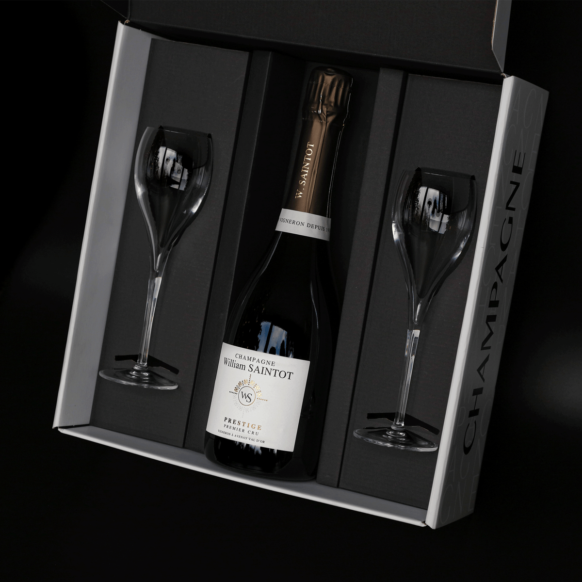 Geschenk Champagne met glazen