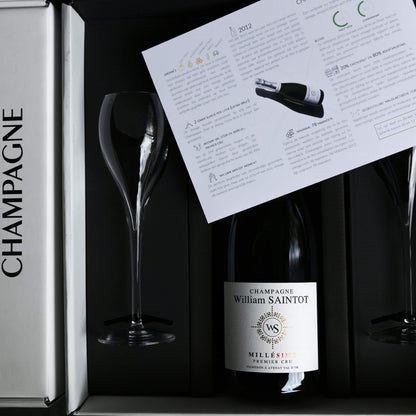 Champagne cadeau fles met champagneglazen